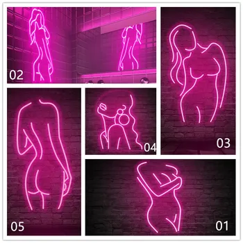 Sexy Lady LED Neonas Pasirašyti Moterų Led Neon Pub Dekoras, Šviesos, Namų Kambario Dekoro Juosta Šalis, Rožinė Vestuvių Dovana Užsakymą Neoninis Ženklas