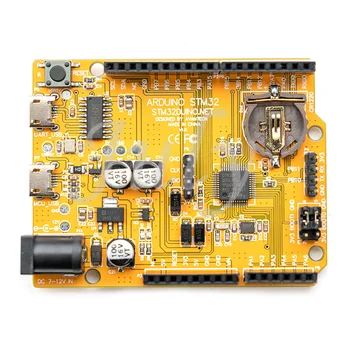 STM32Duino STM32 Arduino valdyba yra visiškai suderinama su naudingumas viršija Arduino Uno, su STLINK V2 downloader