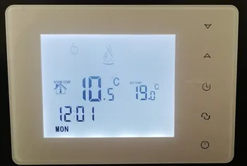 Touchscreen Spalvinga Dujų Katilas Šildymo Termostatas Baterijos Energijos, Skaitmeninis LCD Ekranas Termostatas Katilo Kambario Thermoregulator