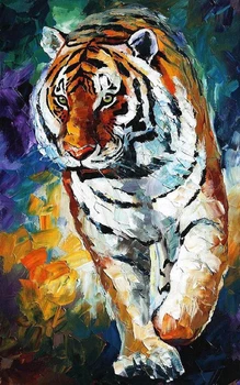 Įgūdžiai Menininko Ranka-dažytos Aukštos Kokybės Abstrakčiai Tigras Naftos Tapyba Ant Drobės Abstrakčiai Peilis Tigras Aliejaus Tapybai Už Kambarį