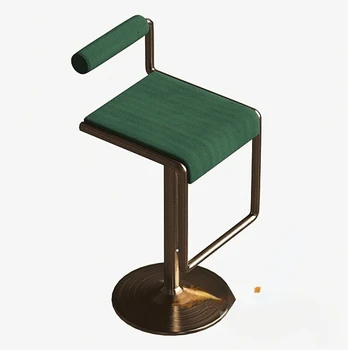 Šiuolaikinės metalo, nerūdijančio plieno baro kėdės audinio šviesos prabanga atlošas baro taburetės hotel registratūra dizaineris asmeninį baro kėdė