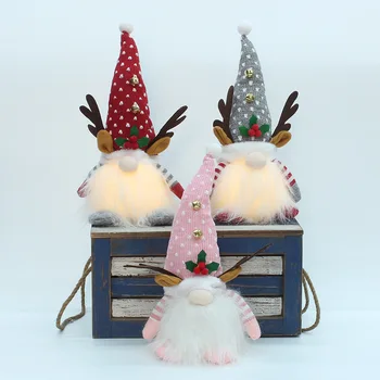 Šviesos Gnome Lėlės Kalėdų Namų Puošybai Tika Beveidis Rudolph Pliušiniai Žaislai Naujųjų Metų Dovana Kalėdų Šalis Ornamentu Figūrėlės